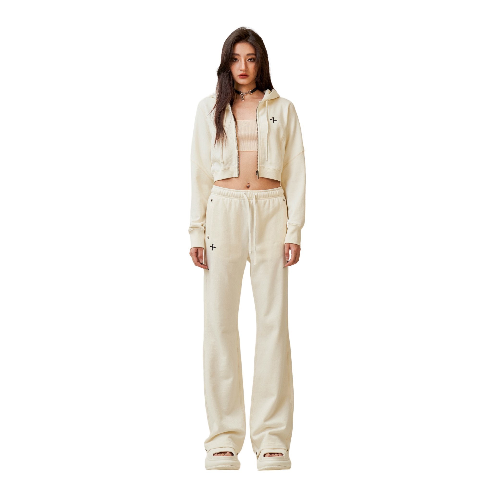 Compass Rove Jogging Sport Suit In White