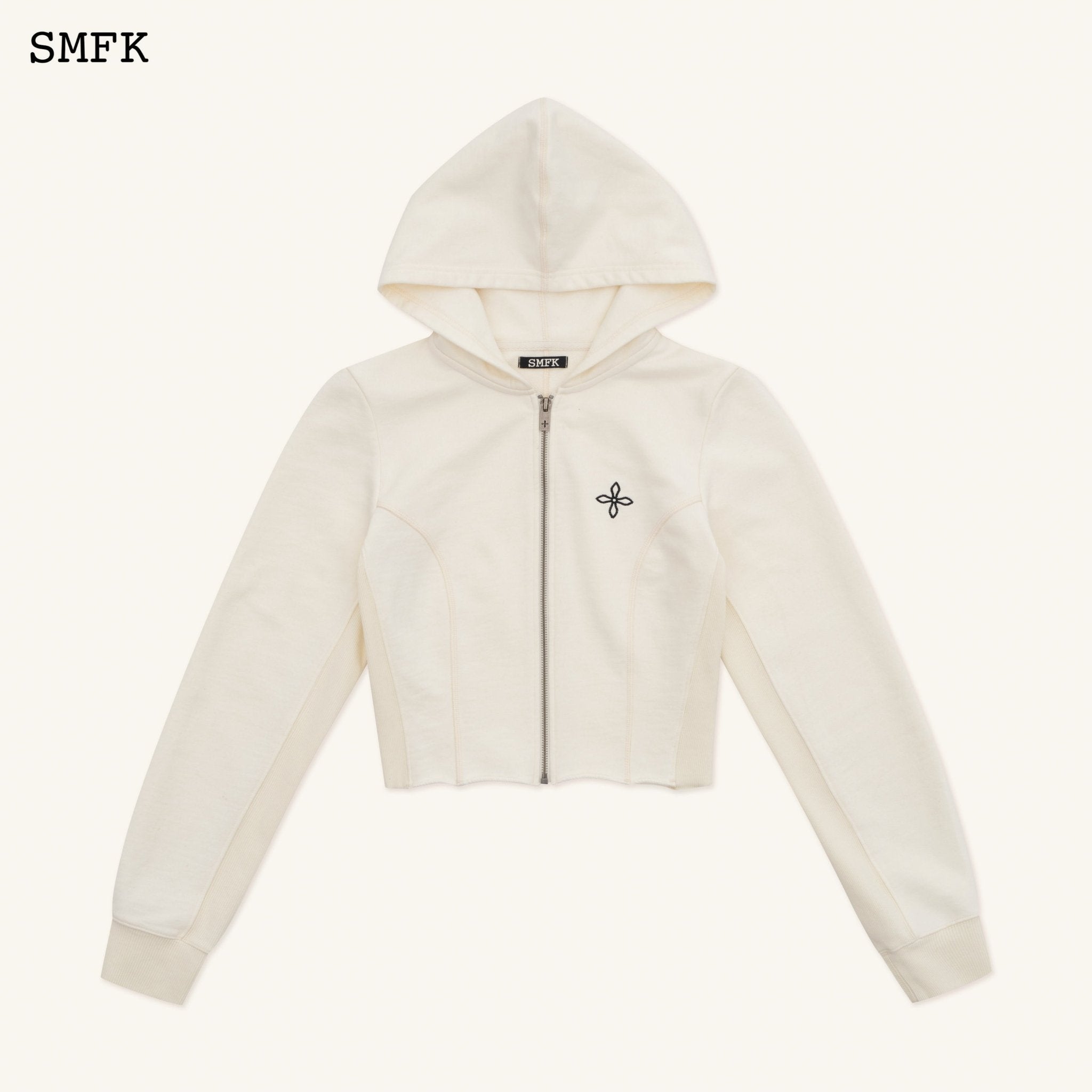 Compass Rove Stray Slim-Fit Hoodie In White