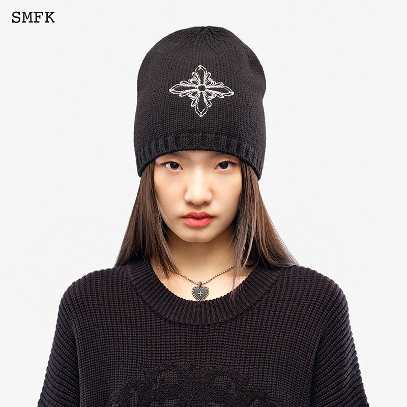 Compass Sheep Woolen Hat Black