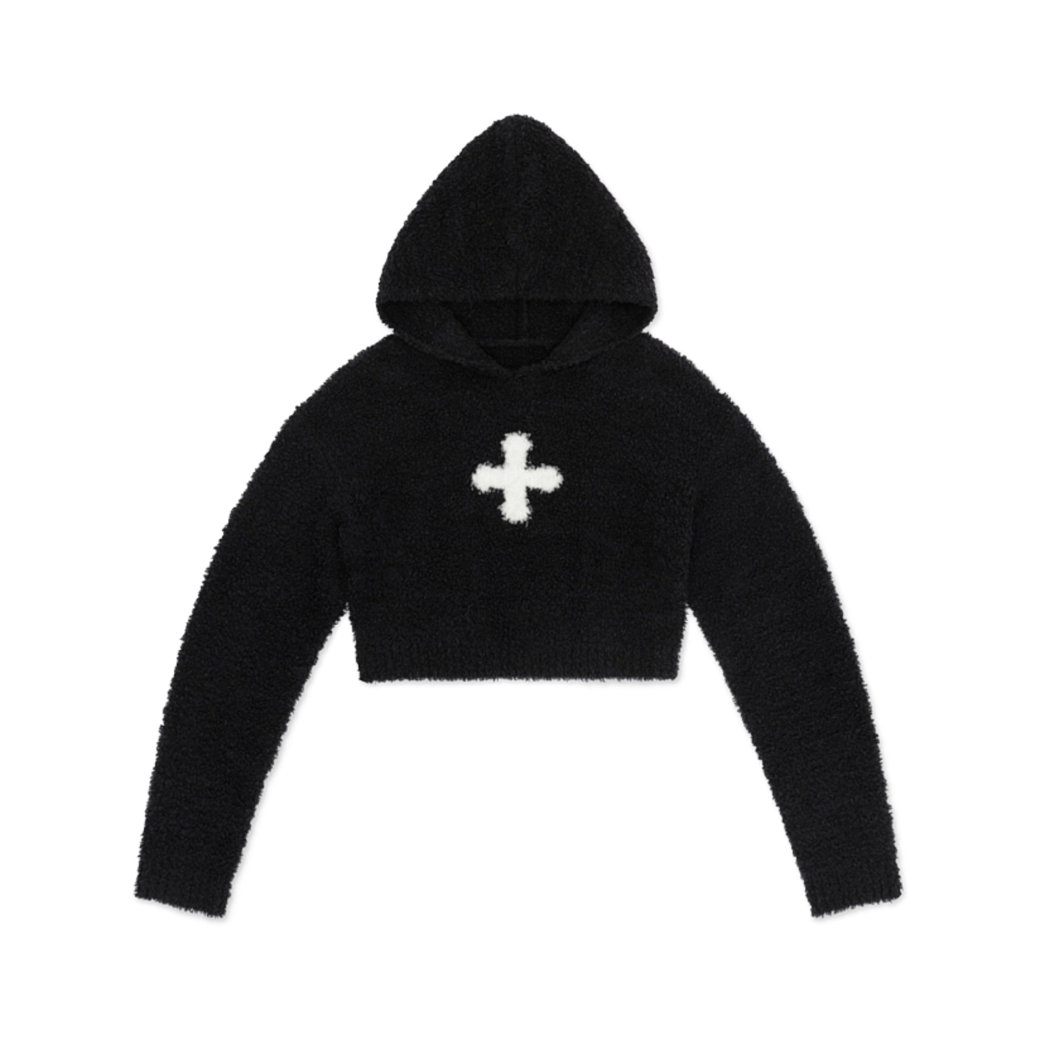 Compass Wool Knit Short Hoodie