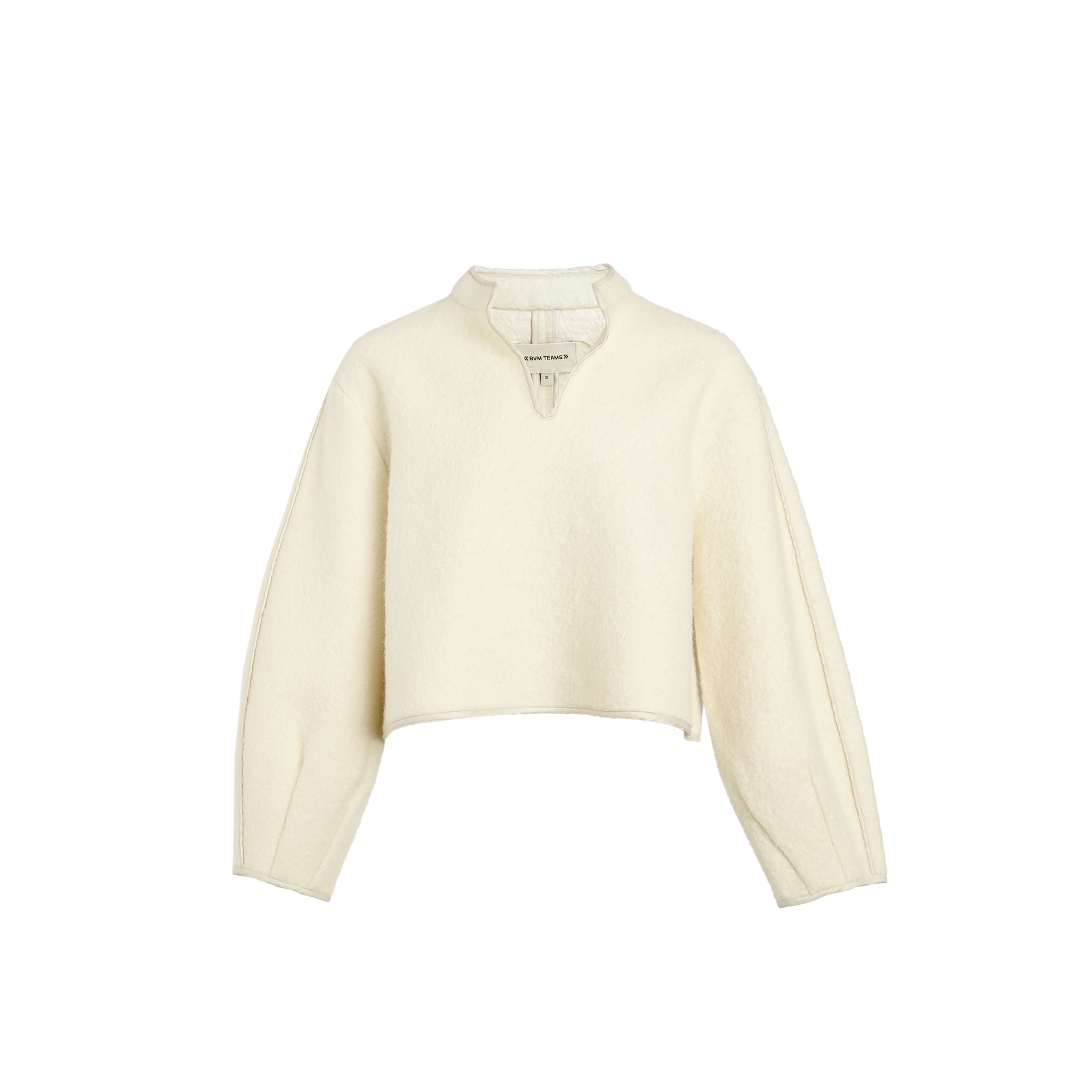 Cream White V-Nect Sweatshirt