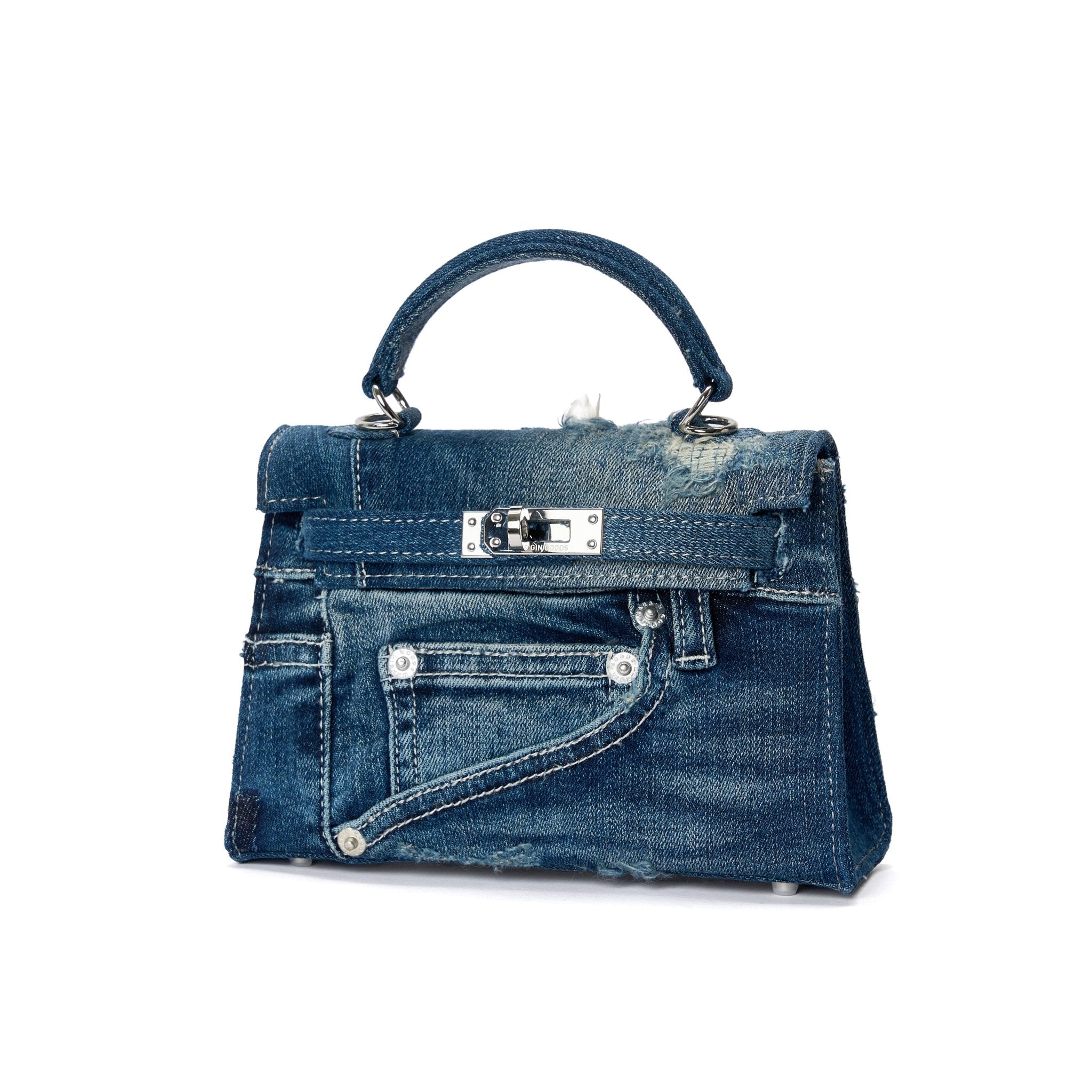 Dark Blue Top Handle Bag