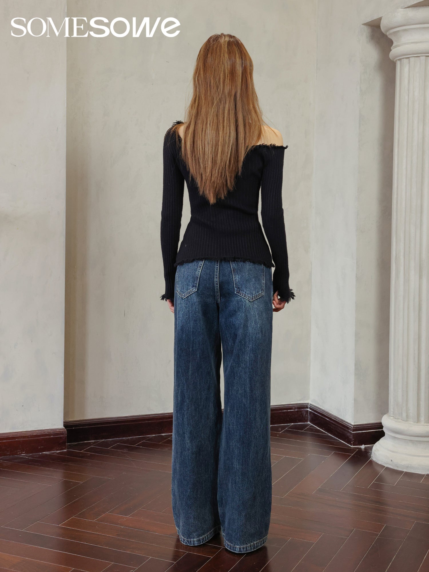 Deconstruction Waist Deco Jeans