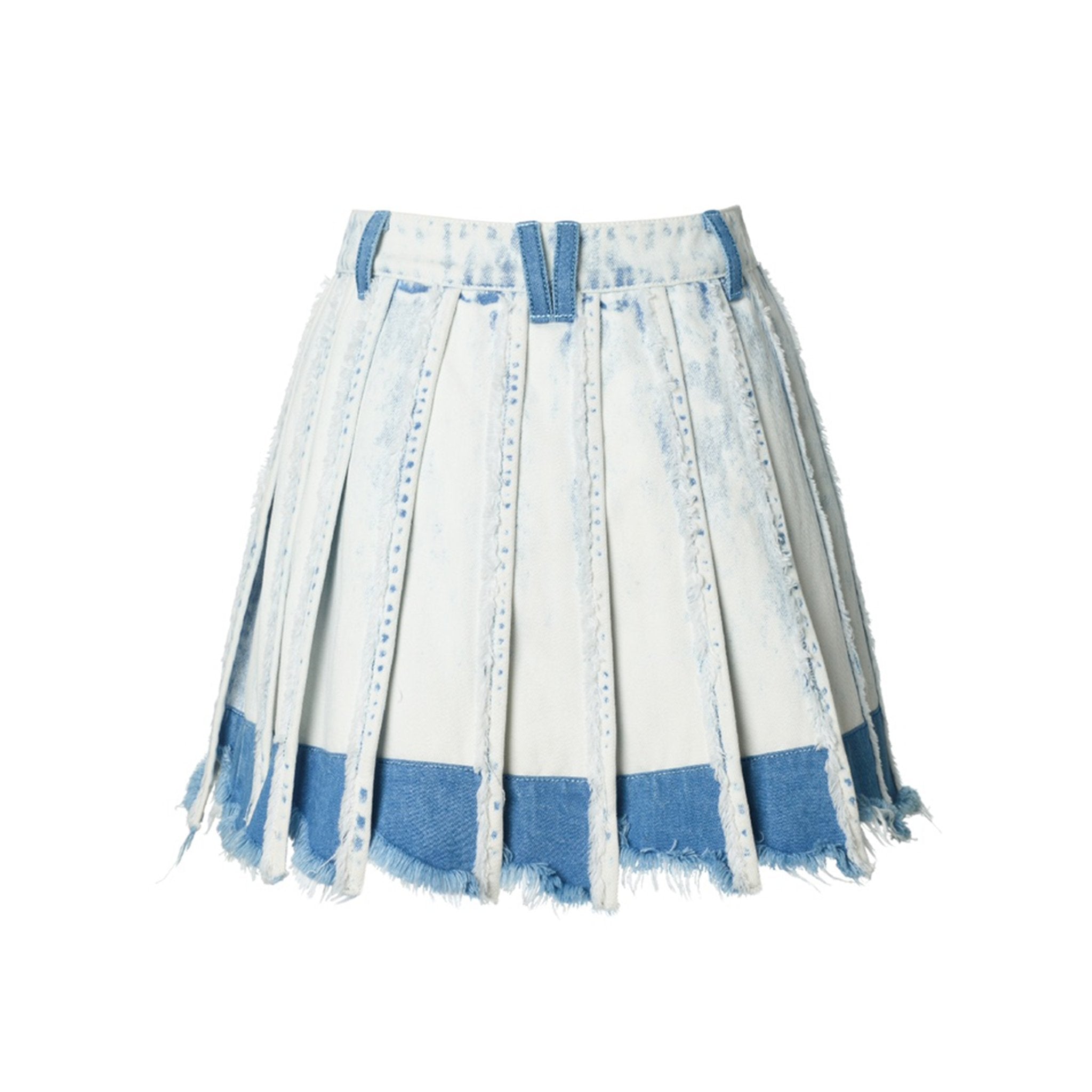 Denim Pleated Skirt Blue