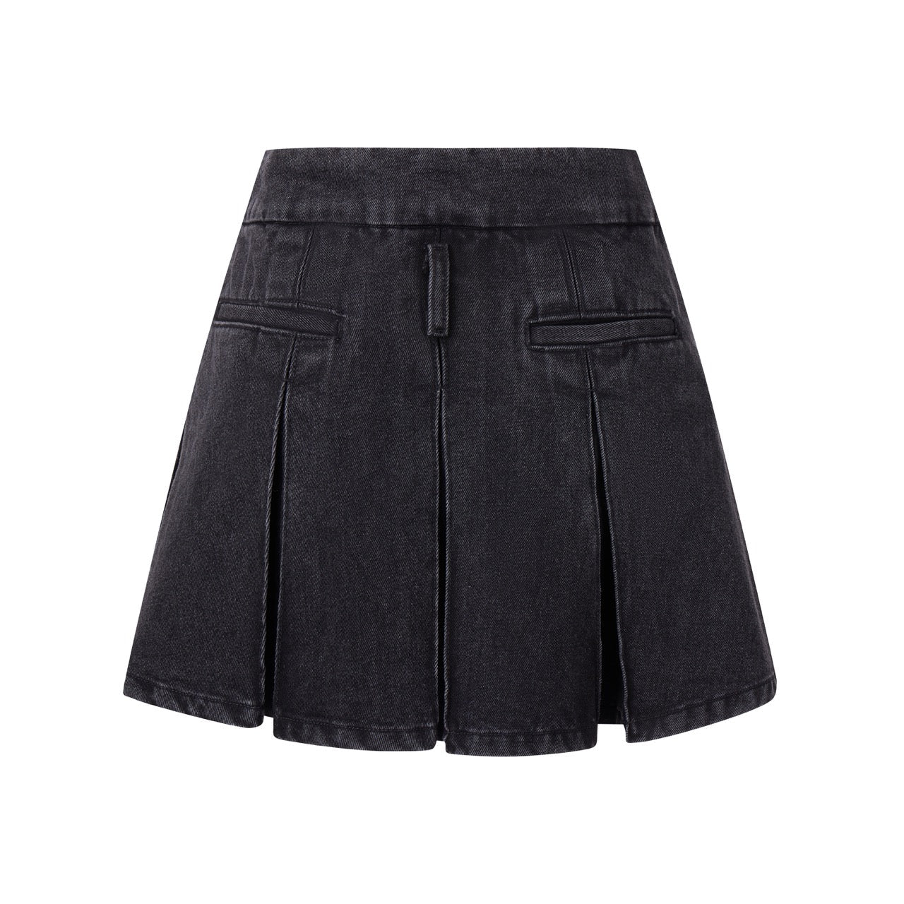 Denim Pleated Skirt