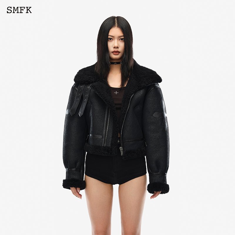 Fancy Arm Fur Aviator Jacket