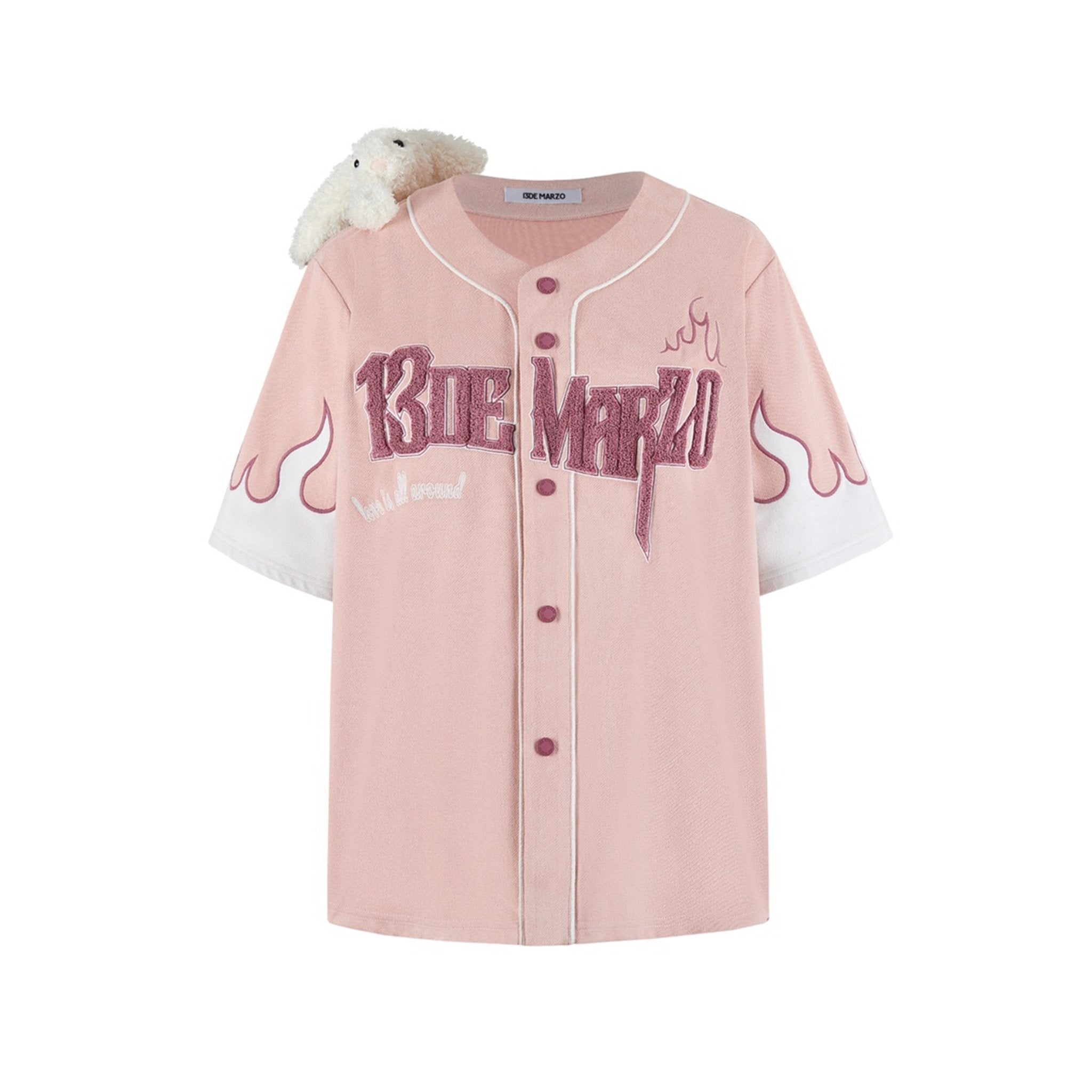 Flame Baseball Shirt Mauve Chalk