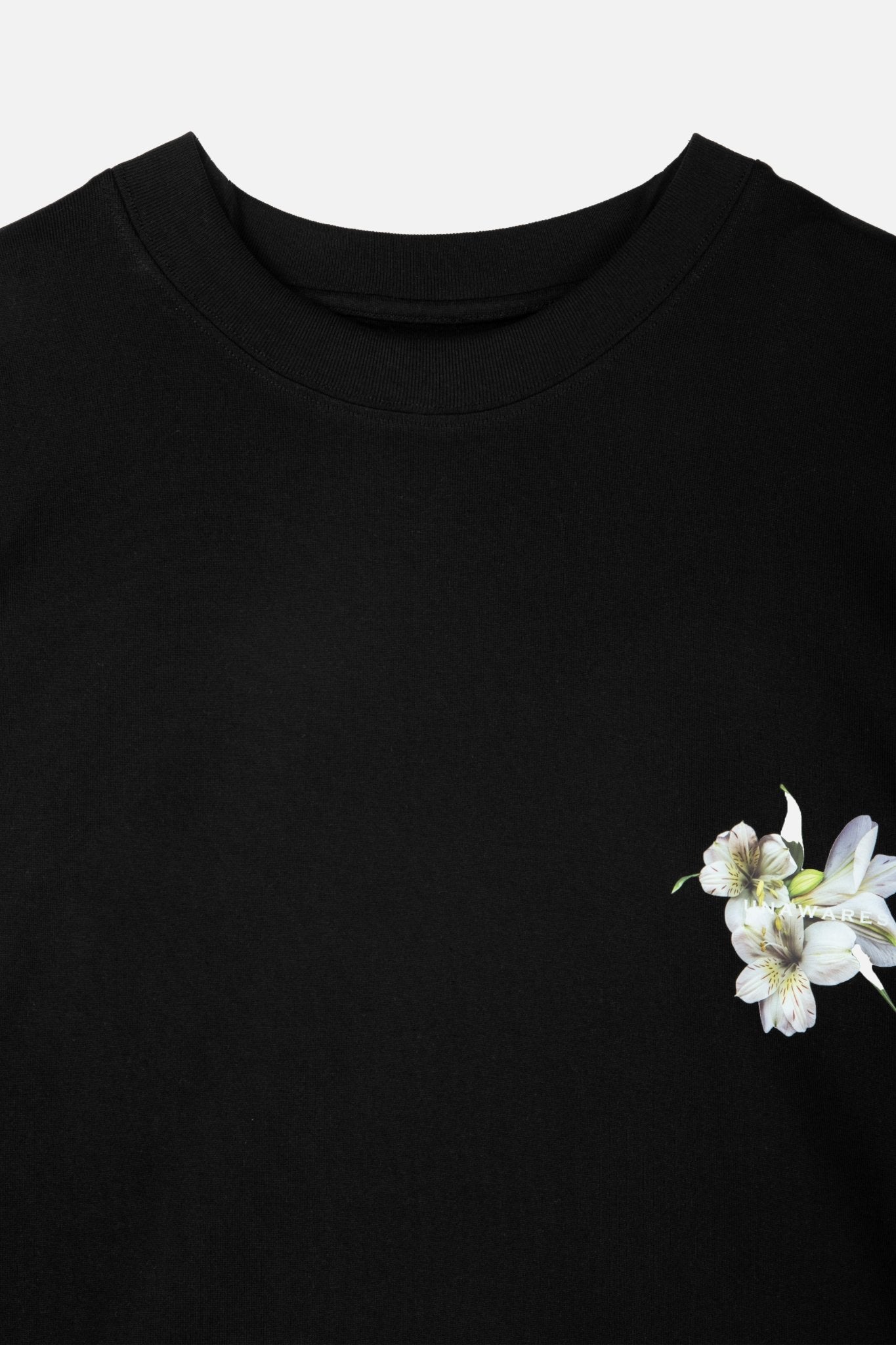 Floral Pattern Loose Fit T-shirt Black