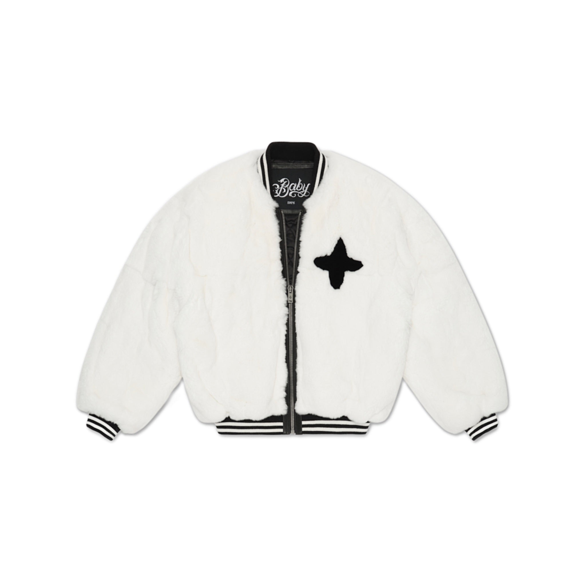 Gemini Fur Aviator Jacket White