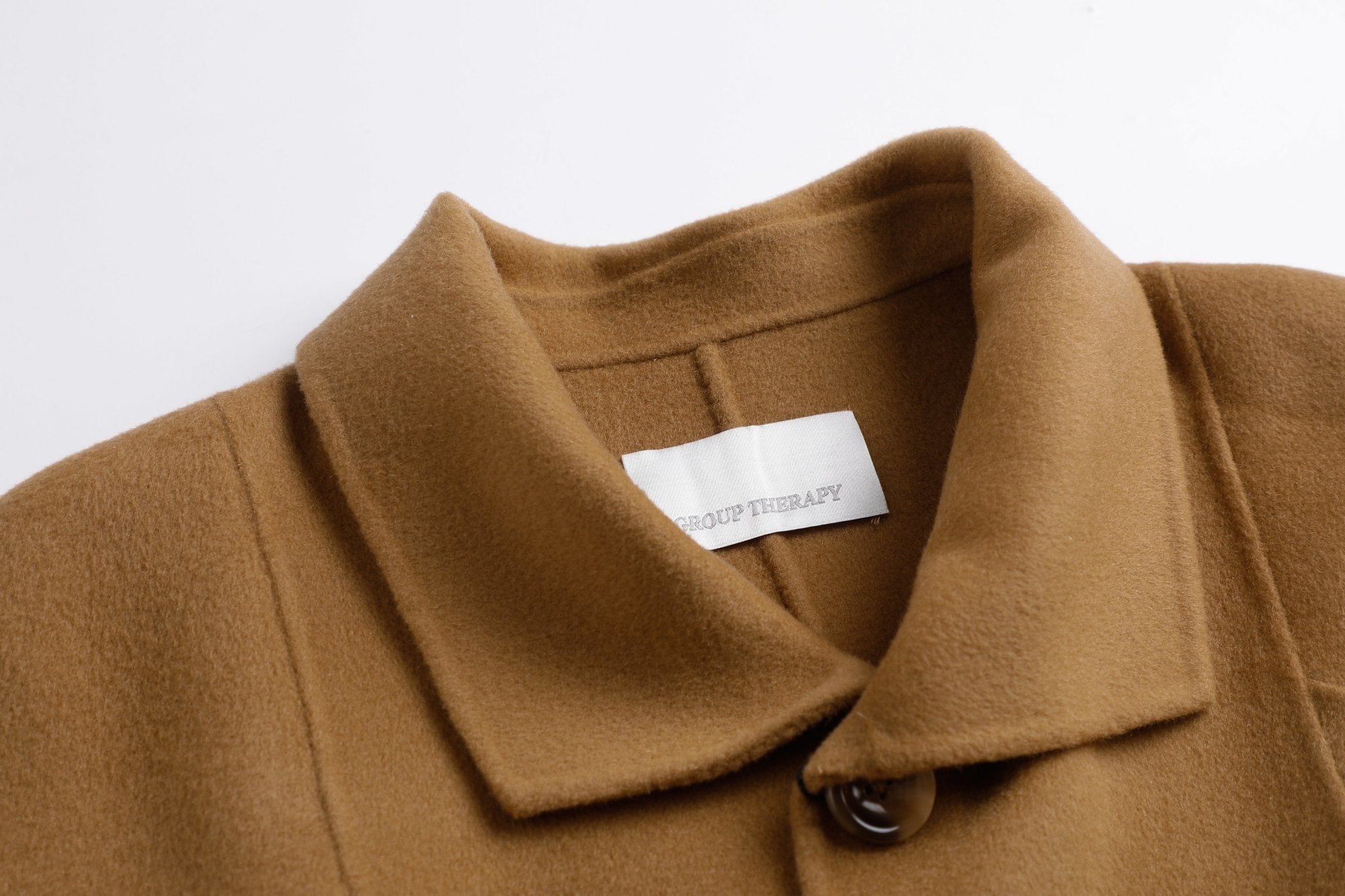 Golden Camel Round Shoulder Short Wool Cashmere Jacket