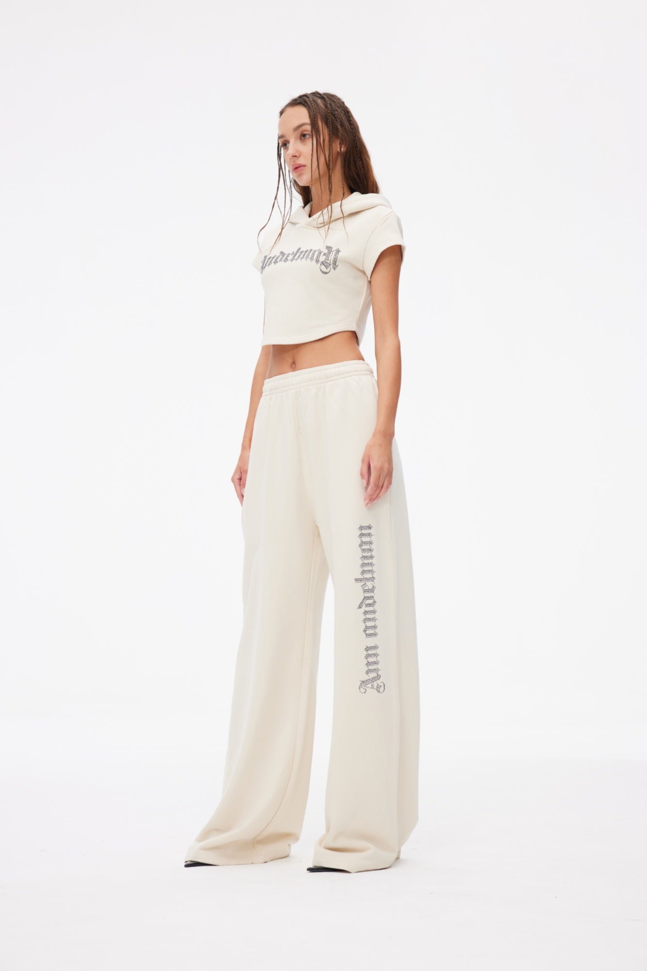 Gothic Crystal Long Pants White