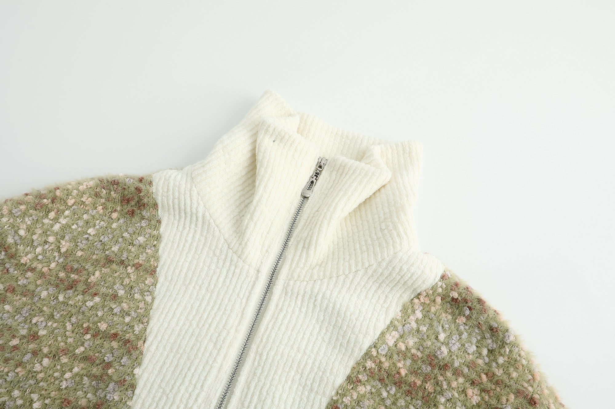 Green Knitted Cardigan Polo