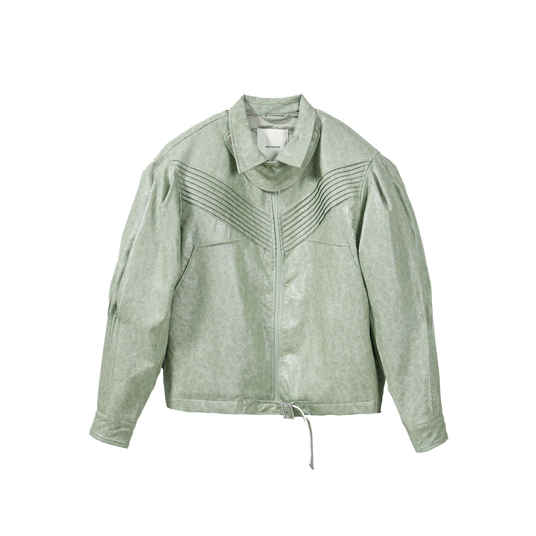 Green Short Leather Jacket