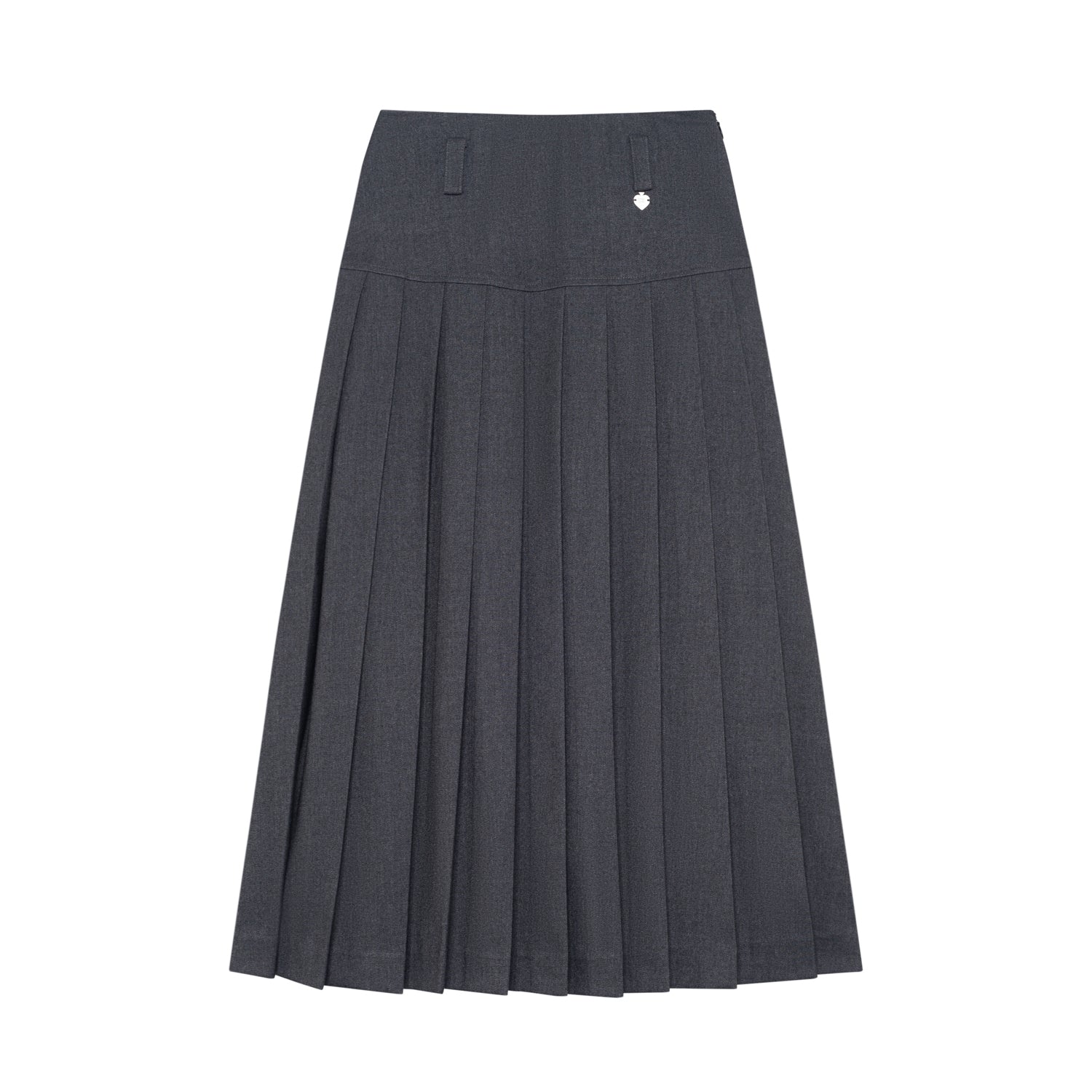 Grey Preppy Pleated Skirt