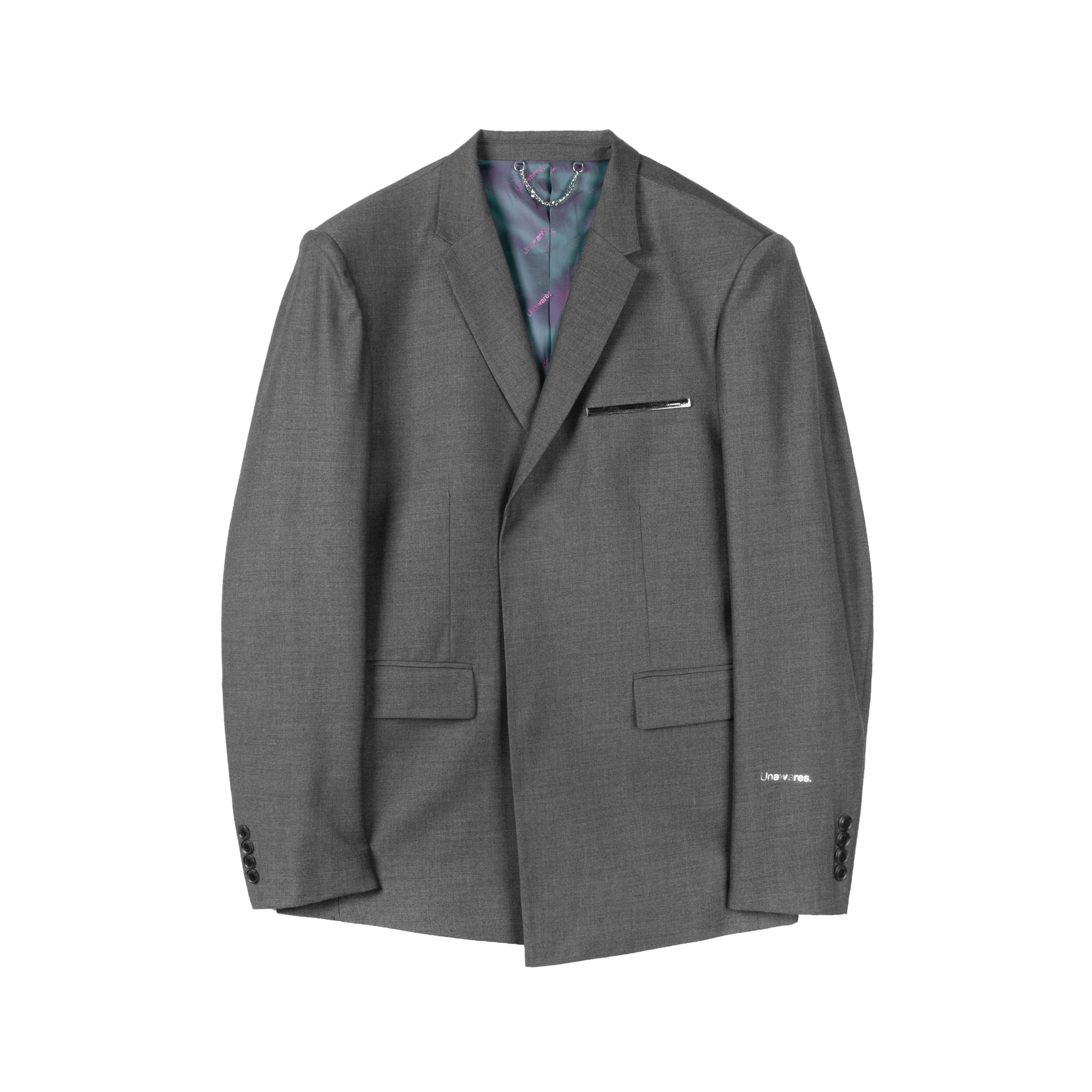 Grey Customized Metal Single Buckle Suit