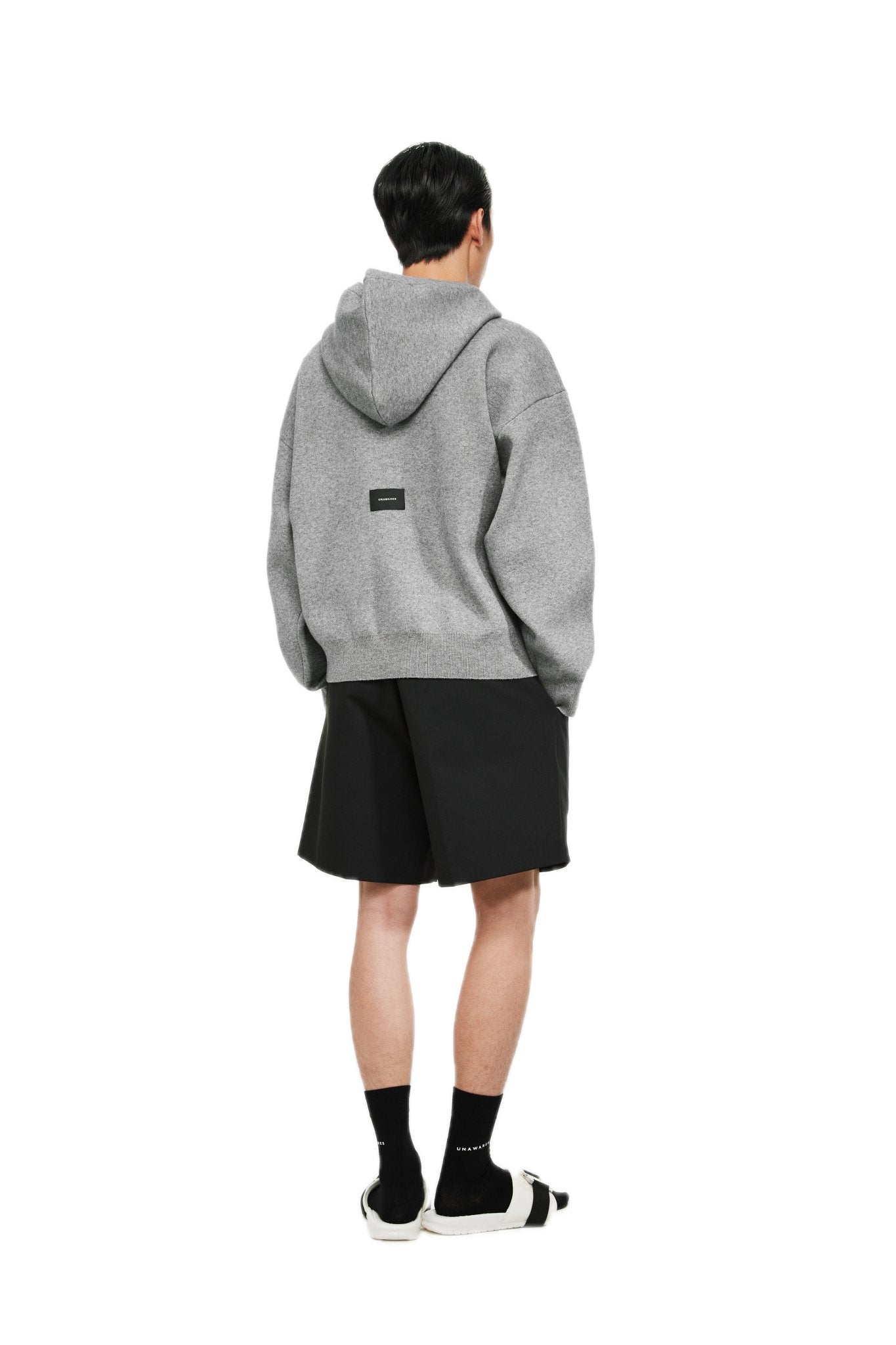 Grey Customized Oversize Hooded Sweatshirt Logo Sweater