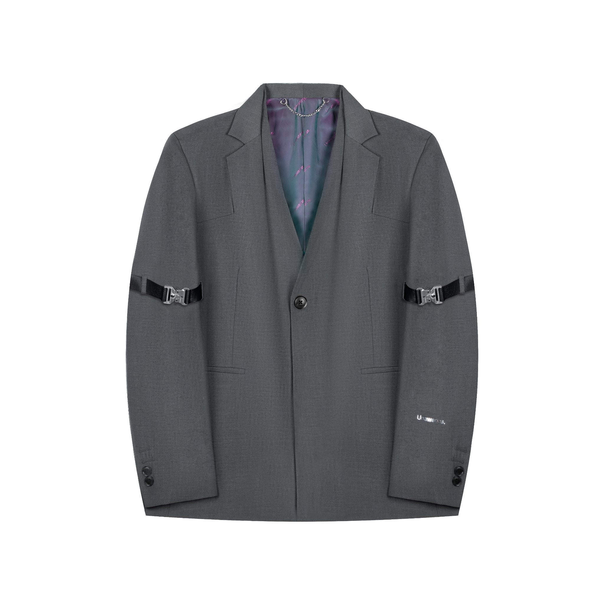 Grey Deconstructed Double Layer Single Breasted Suit