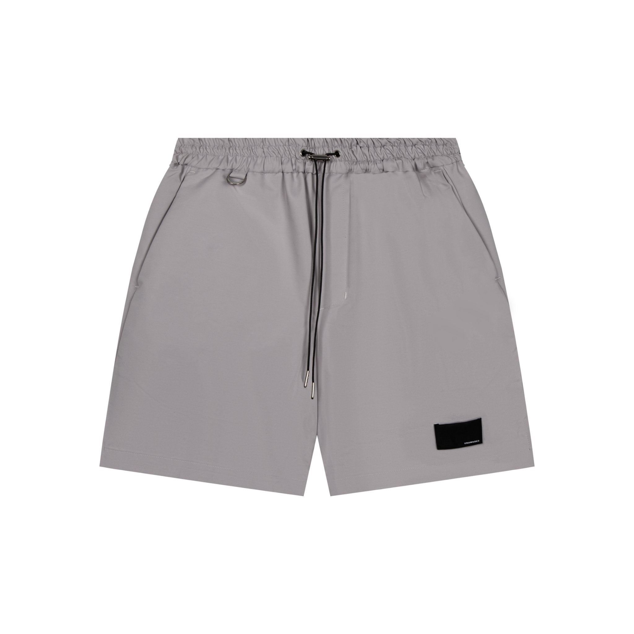 Grey Jacquard Elastic Waist Loose Shorts