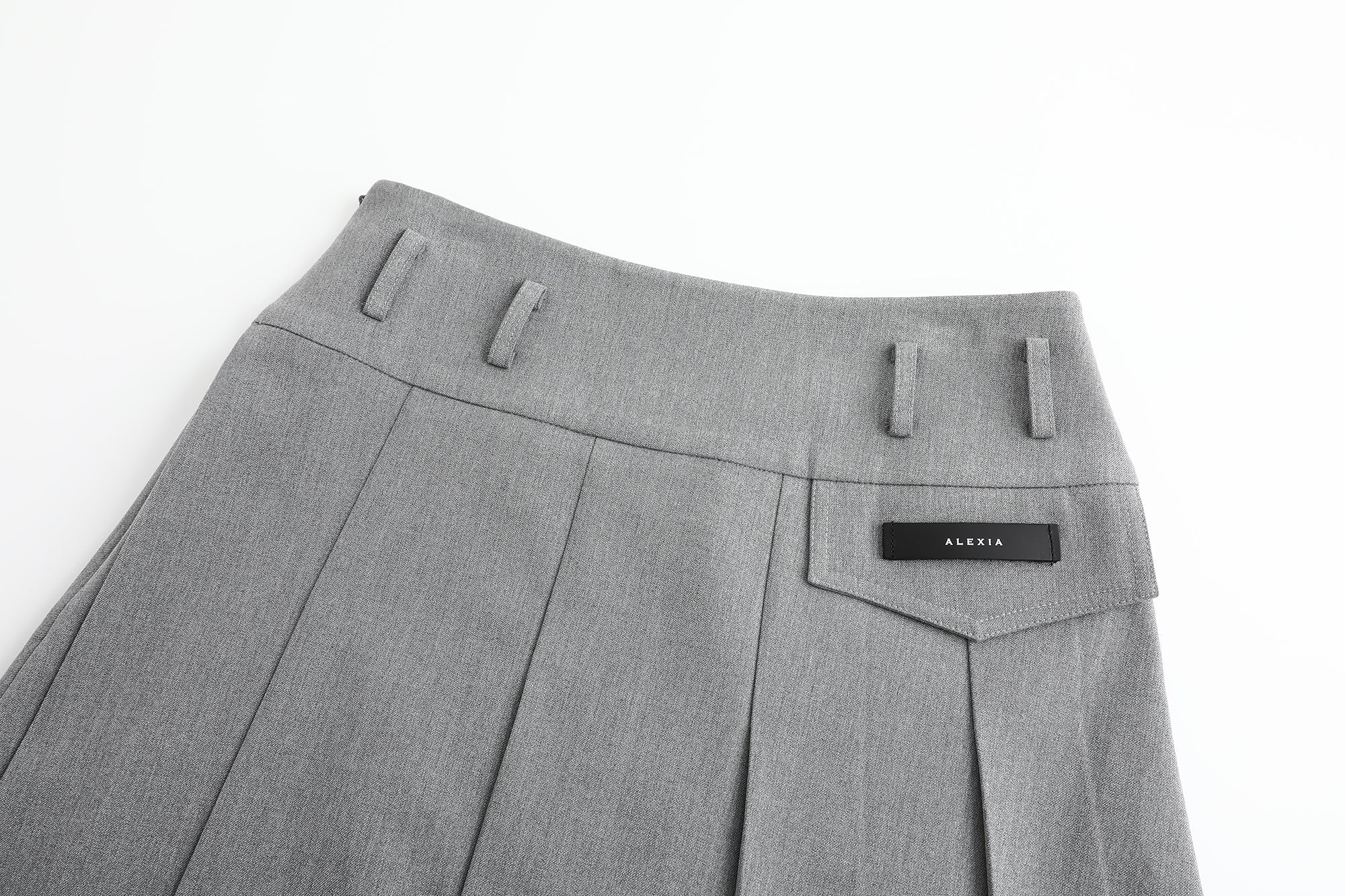 Grey Pleated Medium Skirt