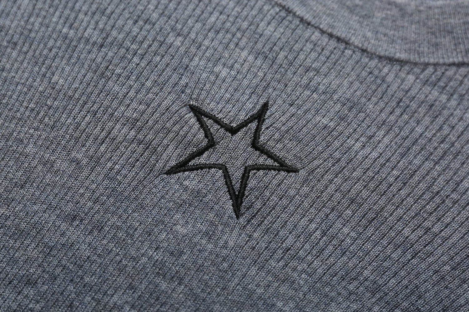 Grey Stitched Star Bottoming Shirt