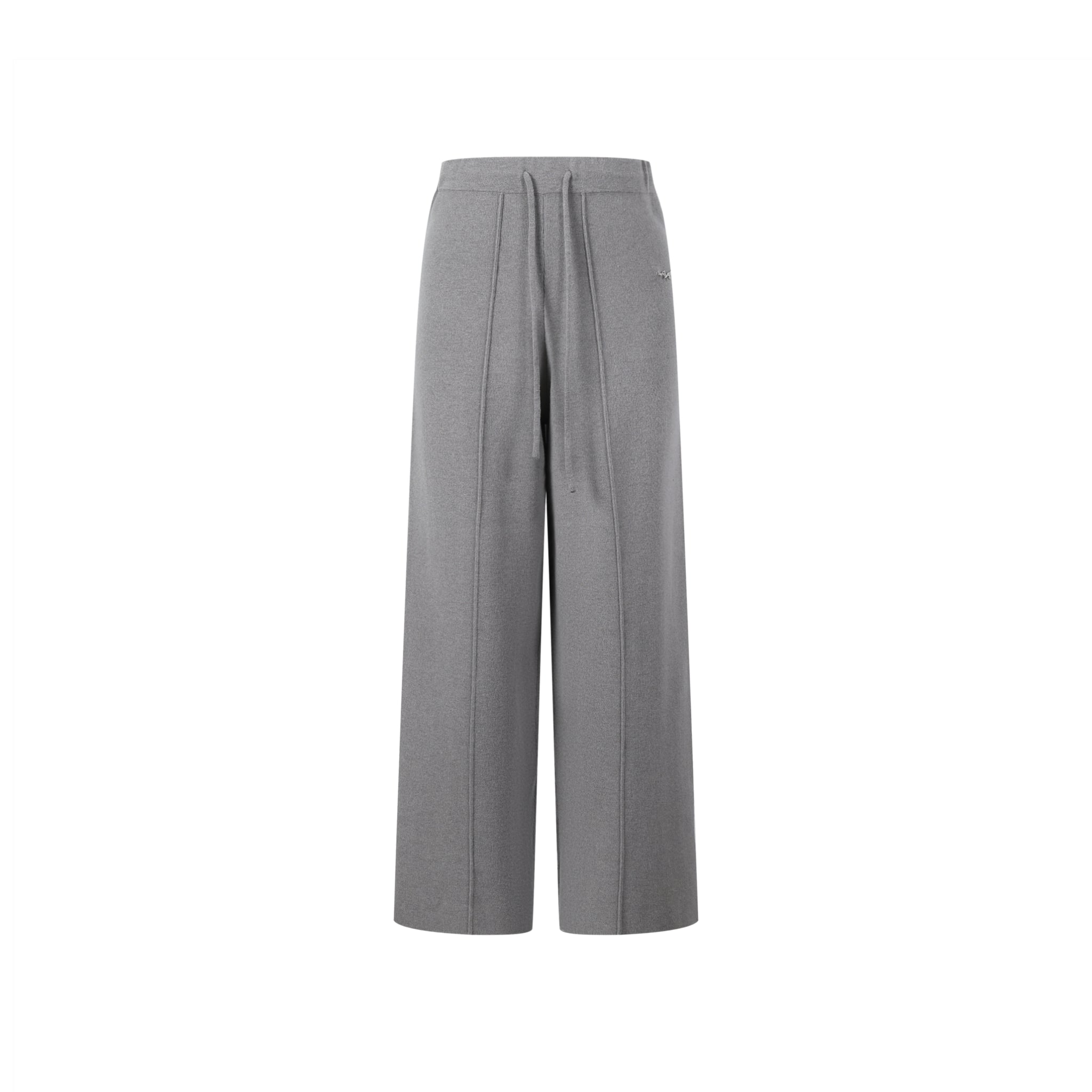 Grey Straight Woolen Pants