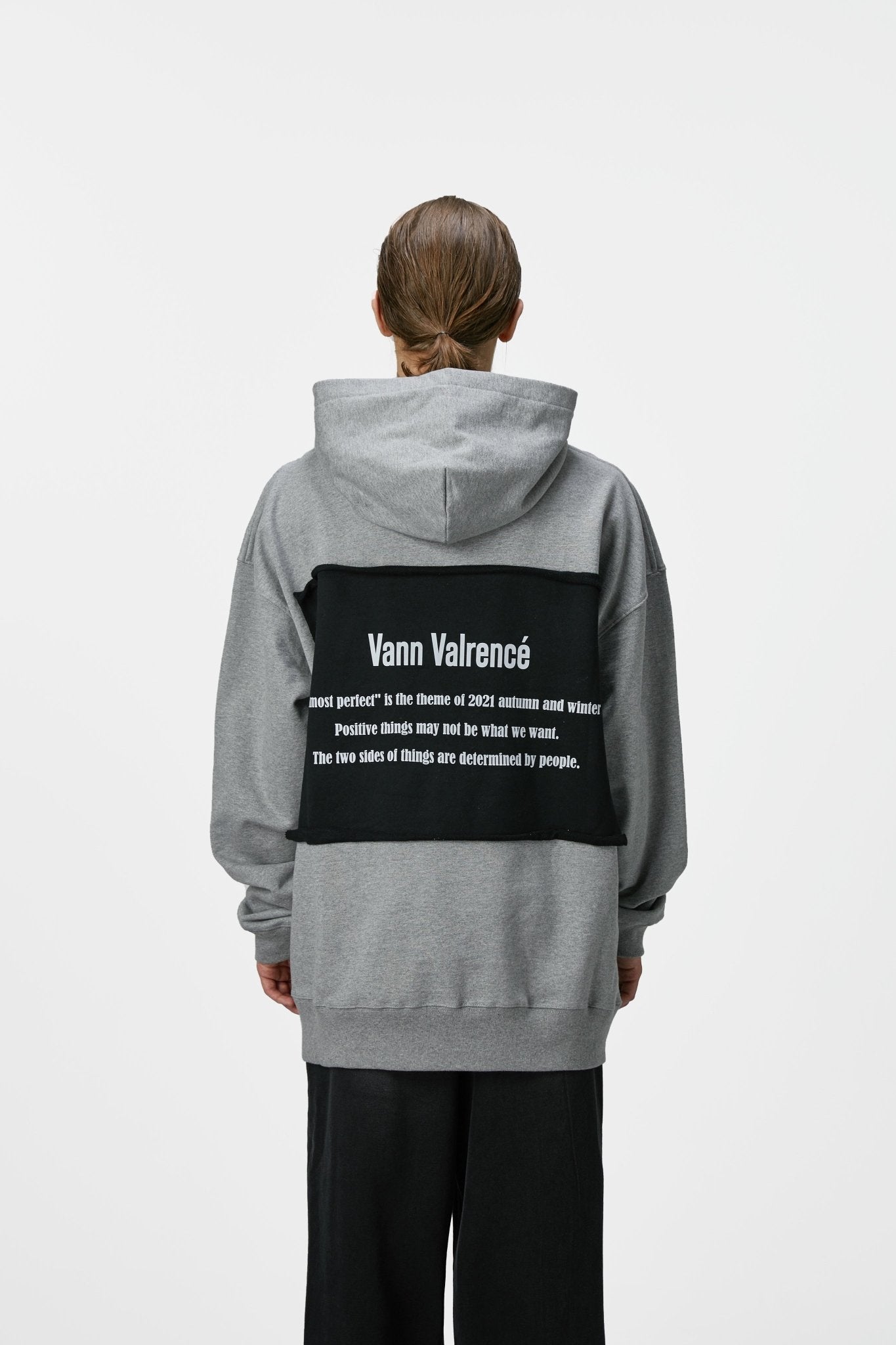 Grey Structure Combination Hoodie