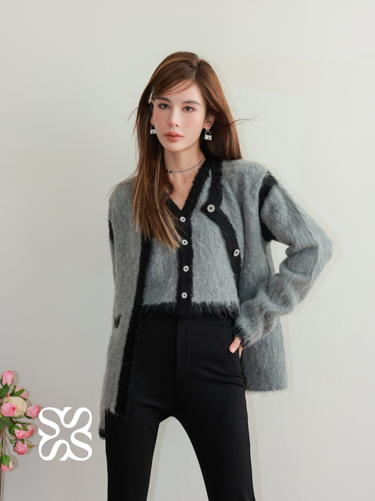 Grey Wool Coat And Vest Set