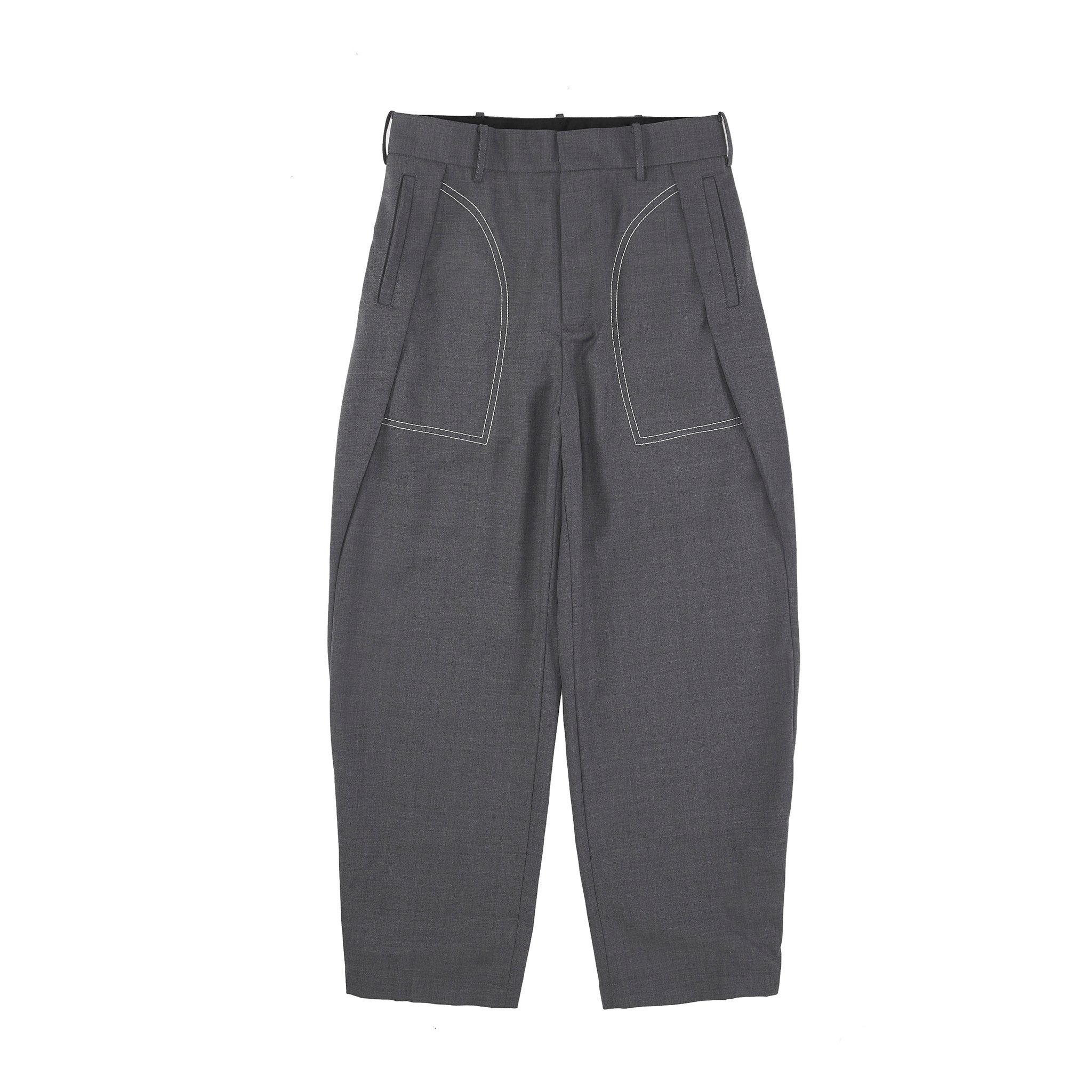 Grey Woolen Loose Slacks