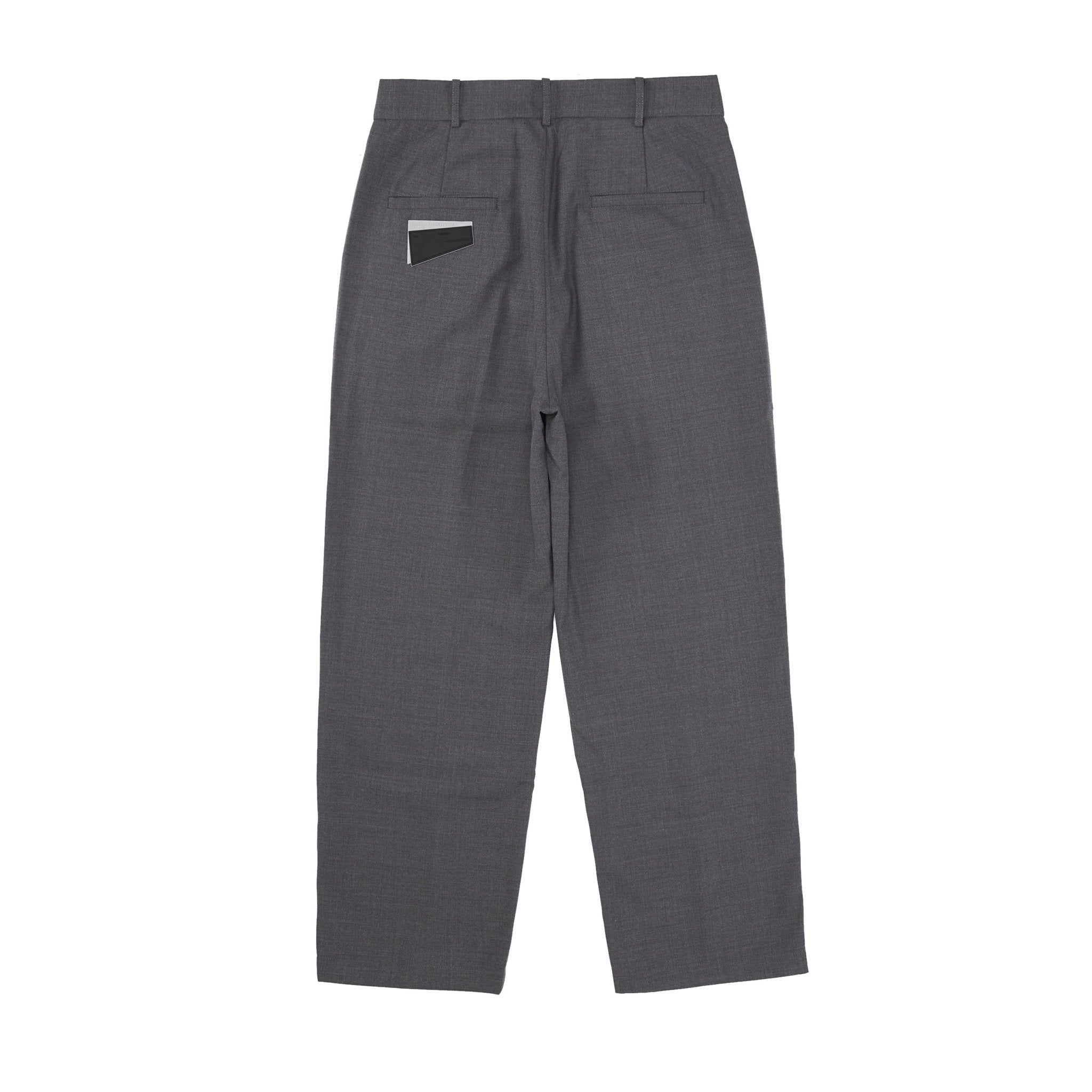 Grey Woolen Straight Slacks