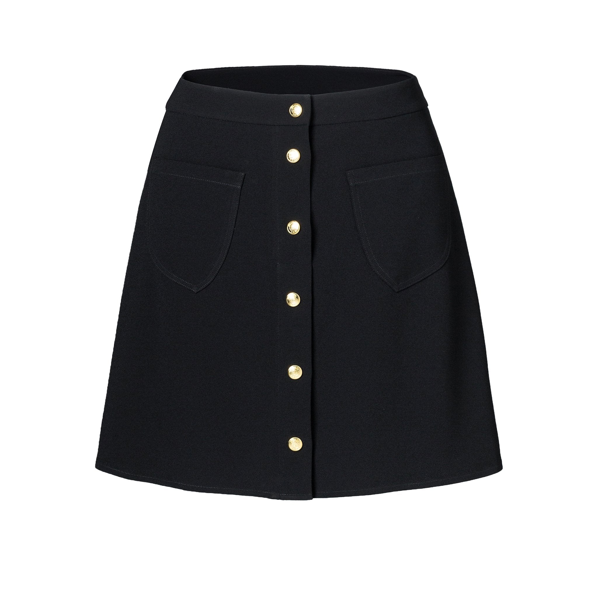 Black High-Rise A-Line Skirt