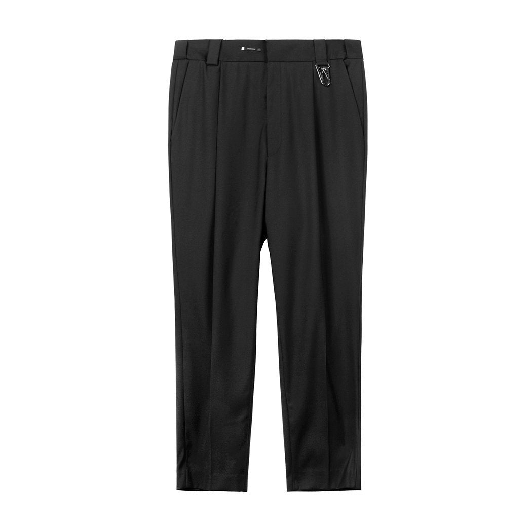 Hook Single Pleated Standard Waist Pants Black