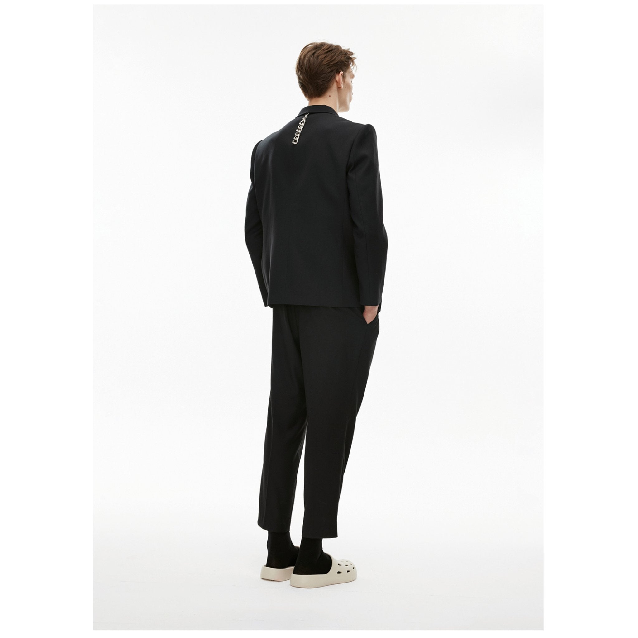 Hook Single Pleated Standard Waist Pants Black