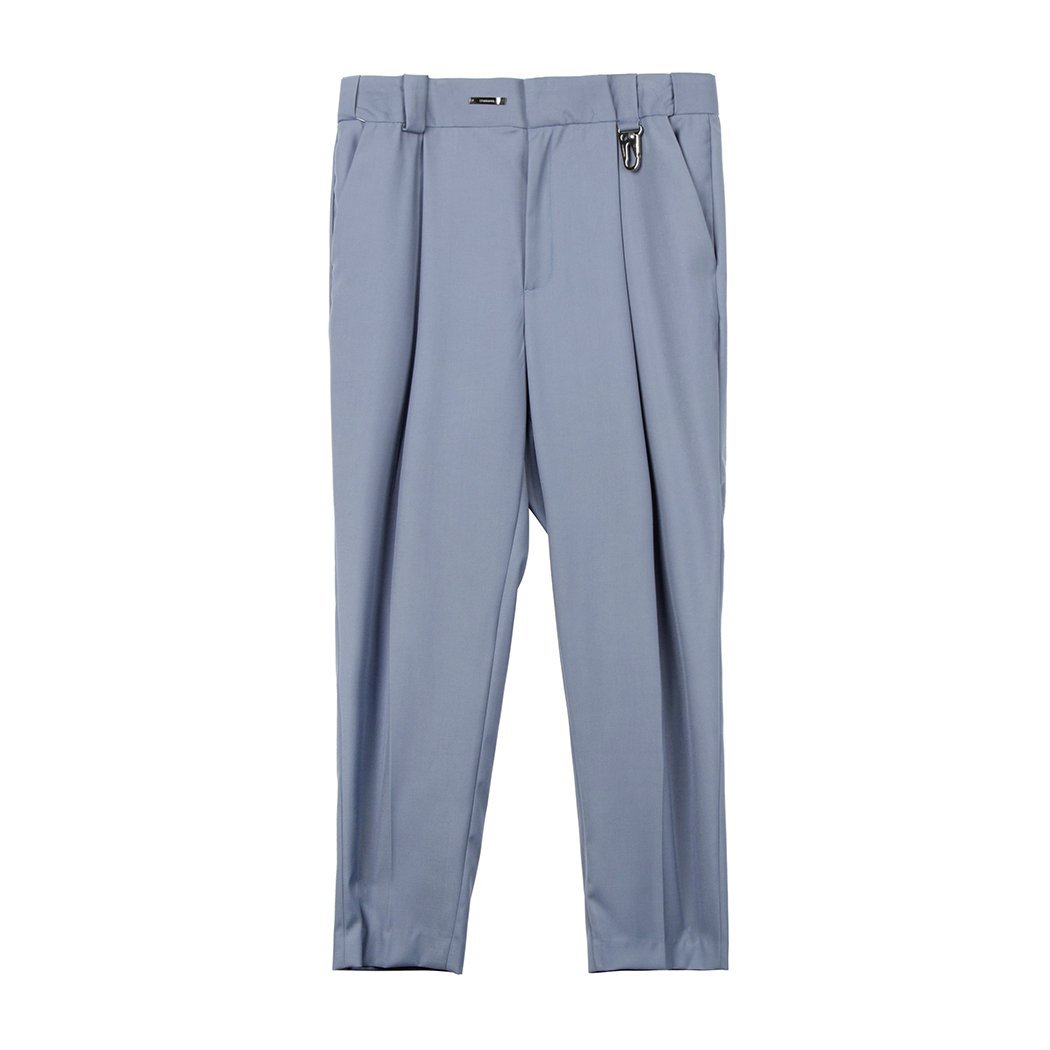 Hook Single Pleated Standard Waist Pants Blue