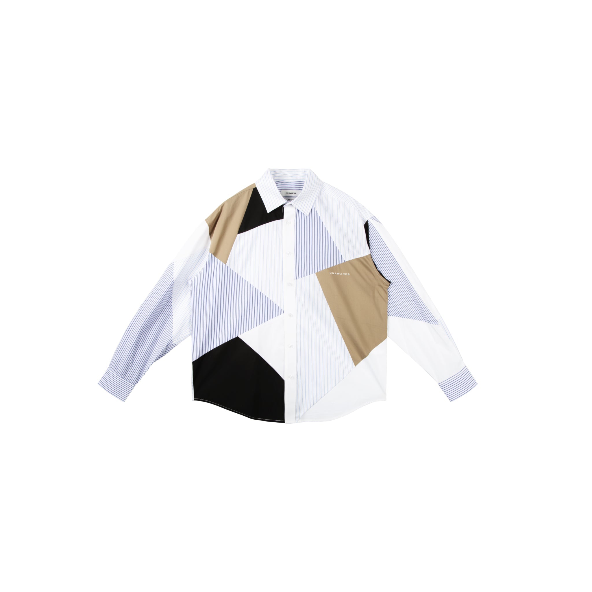 Irregular Geometric Stitching Long-sleeved Shirt