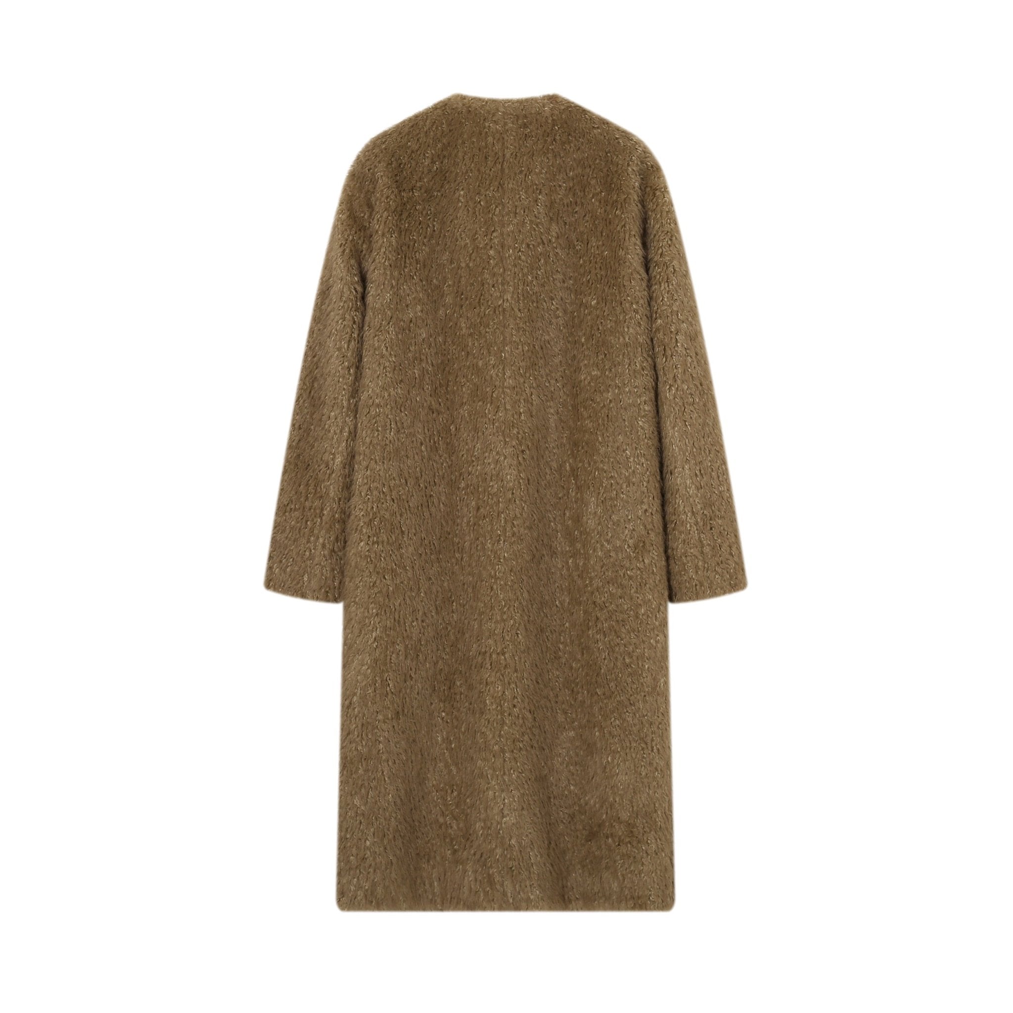 Khaki Faux Fur Long Coat