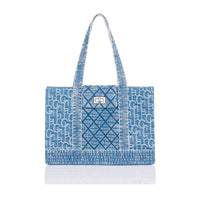 Laurence & Chico Medium Washed Denim Tote Light Blue | MADA IN CHINA