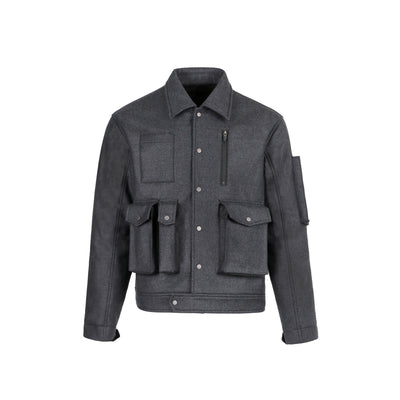 GALLIANO LANDOR Black Foil Embossed Printed Suede Jacket