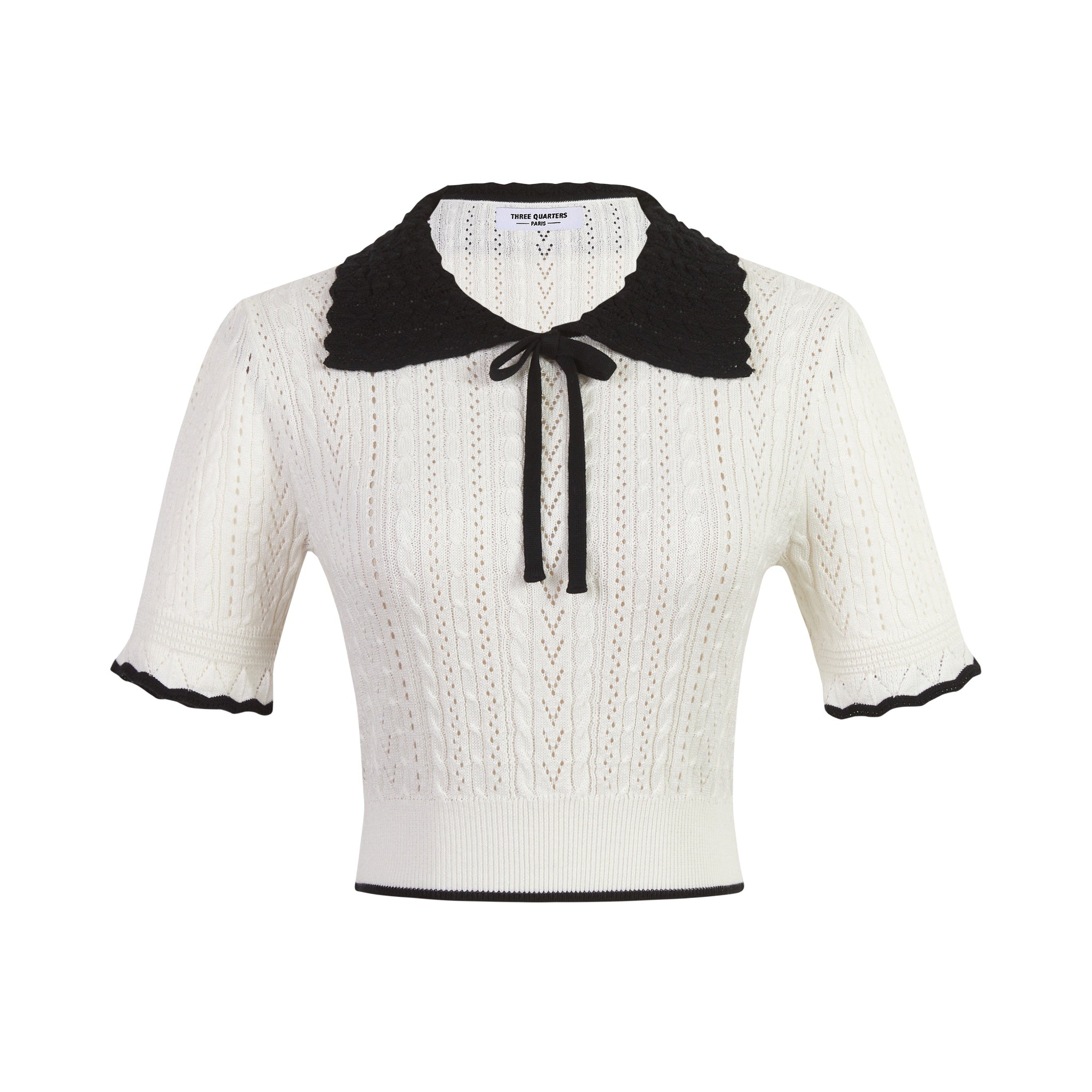 Black Collar Knitted Shirt