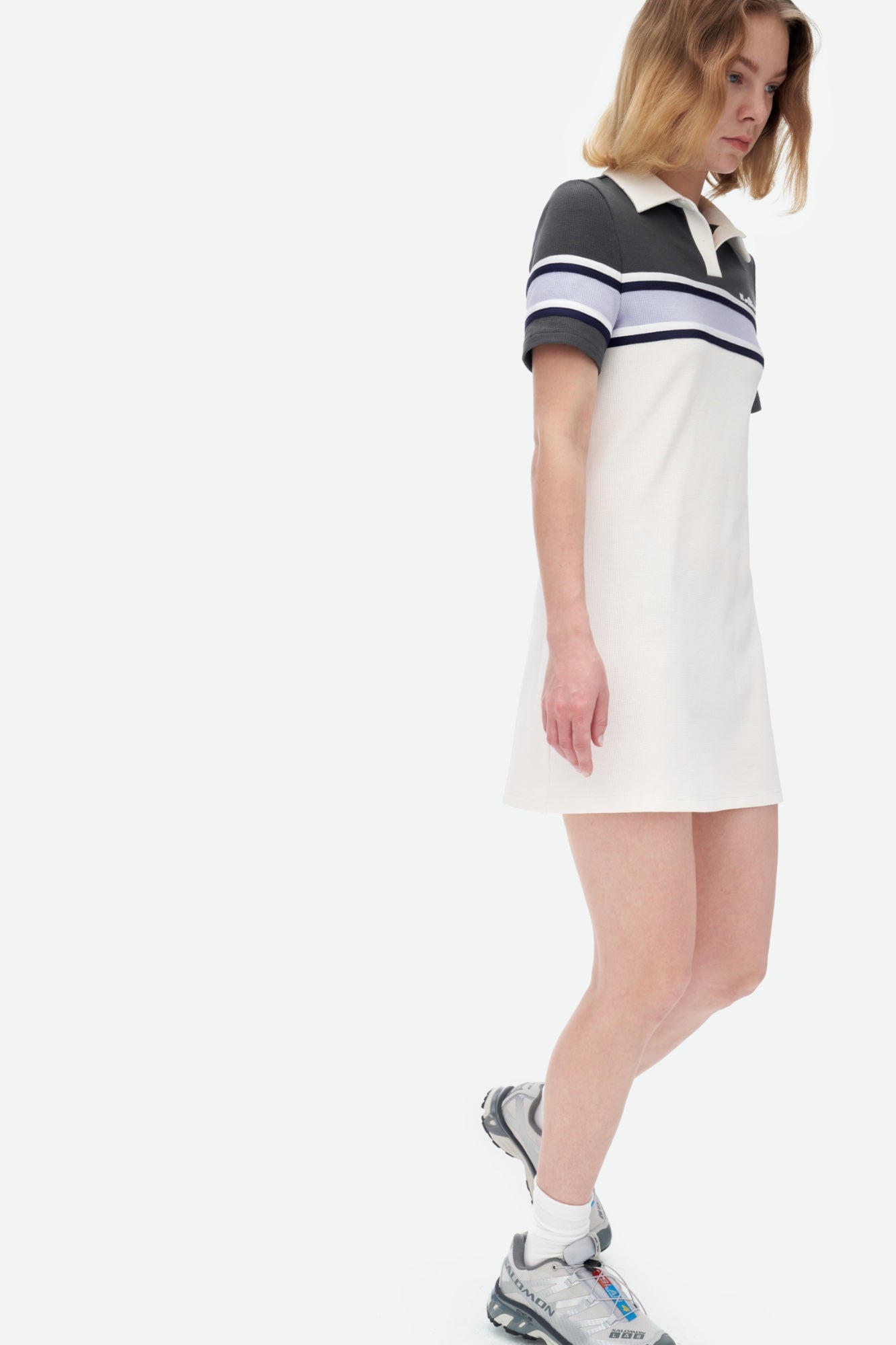 Collar Polo Dress in White