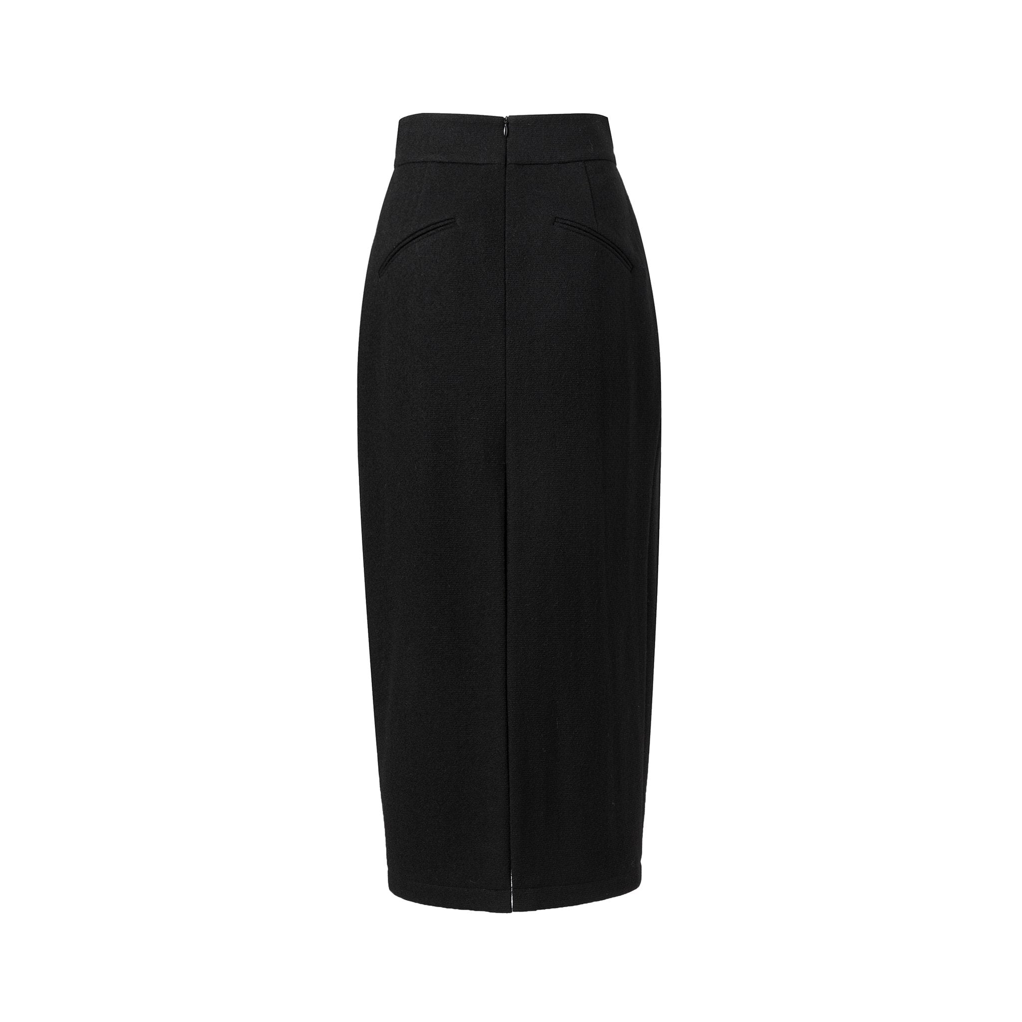 Black Wool Skirt