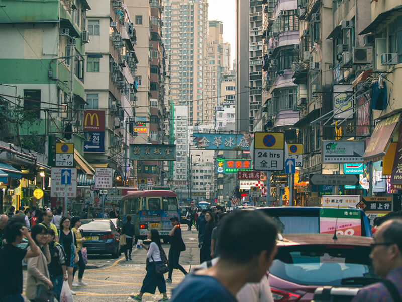 Busy streets of Hong Kong