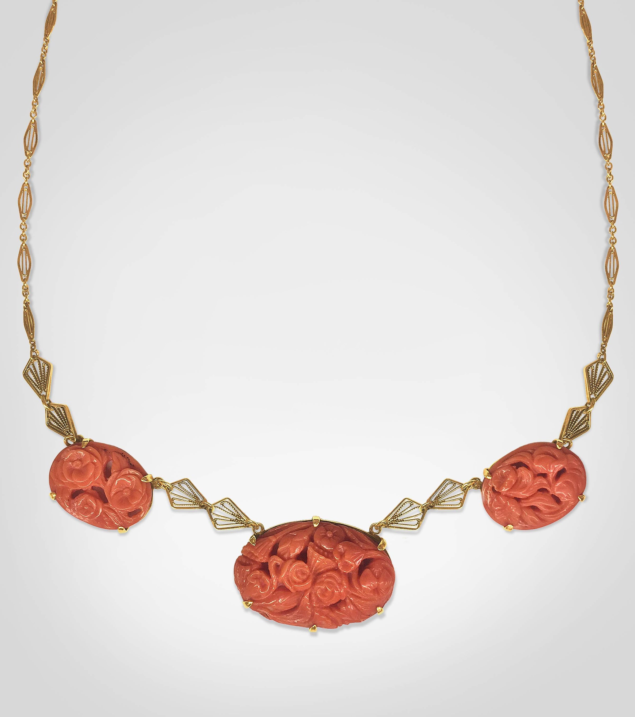 coral gold necklace