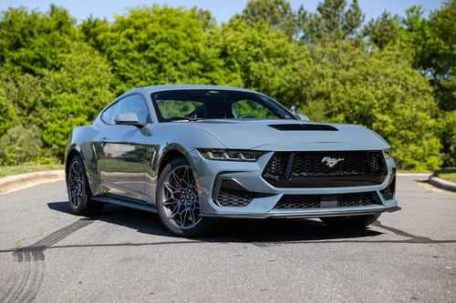 2024 Mustang early build vehicle in Vapor Blue