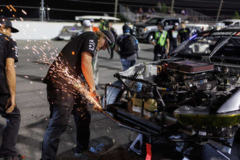 James Deane and team work together to get his competition drift car back on track at Formula Drift Irwindale