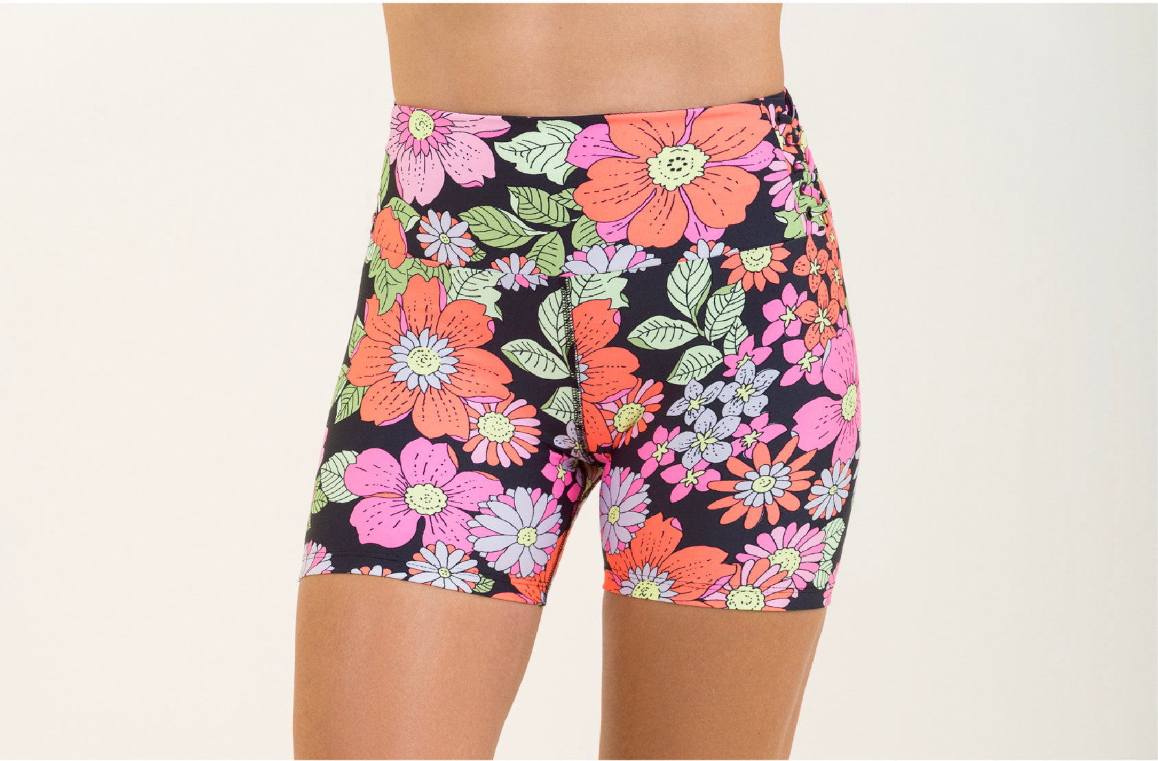 Flower biker short