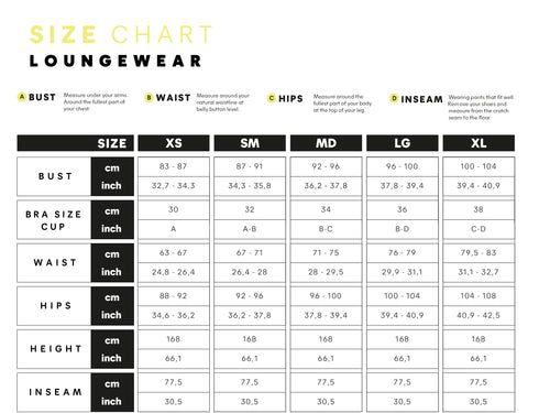 Size Guide Loungewear – Maaji