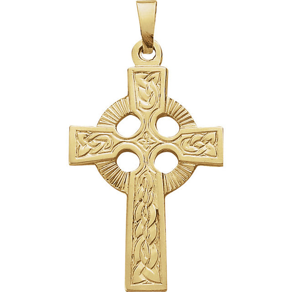 14k Yellow Gold Celtic Cross Pendant - www.ommbirligi.com