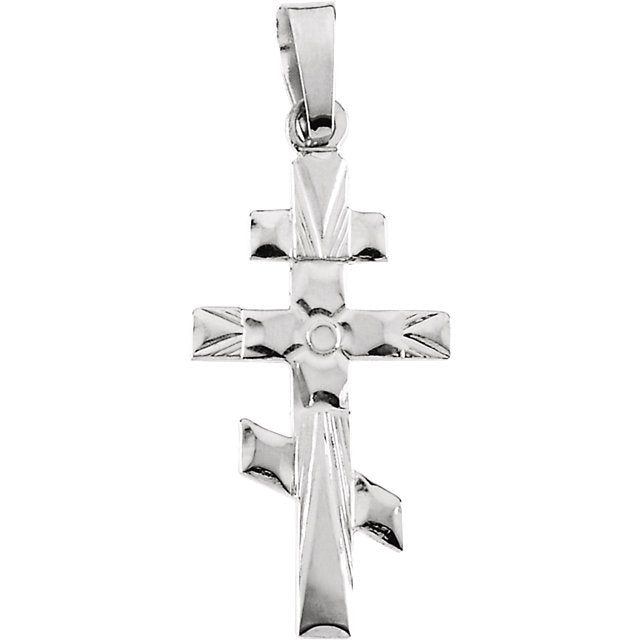 St Andrew Cross Pendant In 14 Karat White Gold Www Allpatronsaints Com