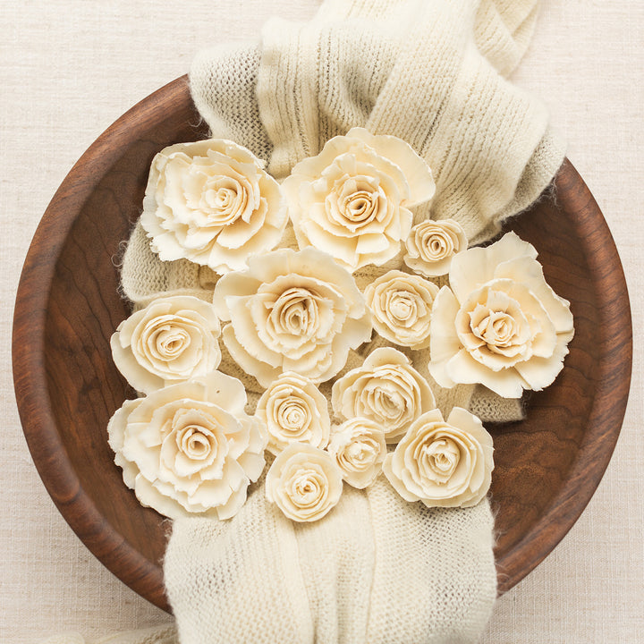 NEW – RIBROS-M-300 – 3/4″ Cream Flat Ribbon Roses – Last set of 10 –