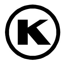 OK Kosher Logo, circle with K in it.